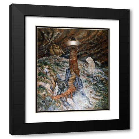 Ahabs Light Black Modern Wood Framed Art Print with Double Matting by Bell, Bill