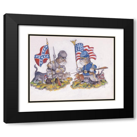 The Battle Black Modern Wood Framed Art Print with Double Matting by Bell, Bill