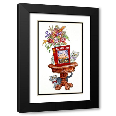 Cat Hiss-Tory Stand Black Modern Wood Framed Art Print with Double Matting by Bell, Bill