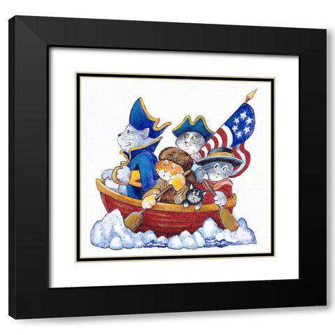 Potomac Cats Black Modern Wood Framed Art Print with Double Matting by Bell, Bill