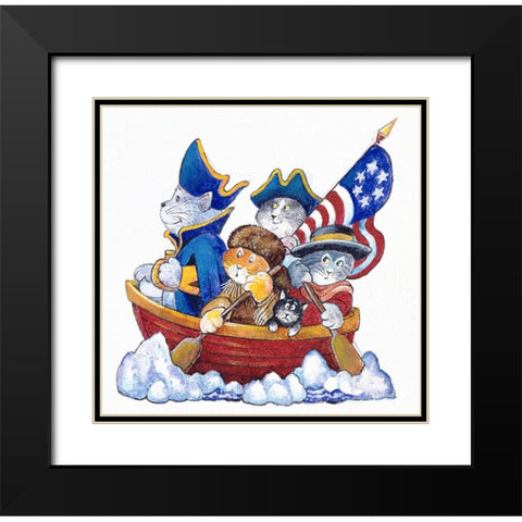 Potomac Cats Black Modern Wood Framed Art Print with Double Matting by Bell, Bill