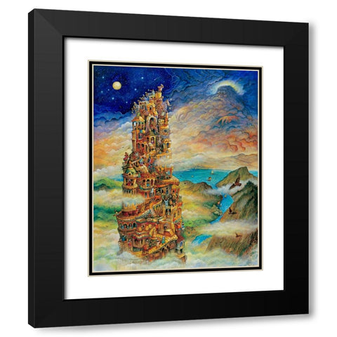 Tower Of Babel 2 Black Modern Wood Framed Art Print with Double Matting by Bell, Bill