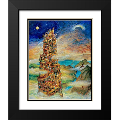 Tower Of Babel 2 Black Modern Wood Framed Art Print with Double Matting by Bell, Bill