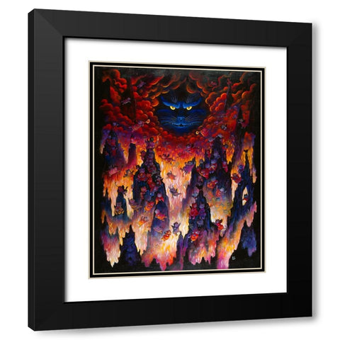 Horny Little Devils Black Modern Wood Framed Art Print with Double Matting by Bell, Bill