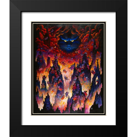 Horny Little Devils Black Modern Wood Framed Art Print with Double Matting by Bell, Bill