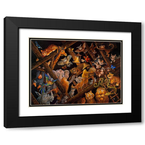 Stormy Night Black Modern Wood Framed Art Print with Double Matting by Bell, Bill