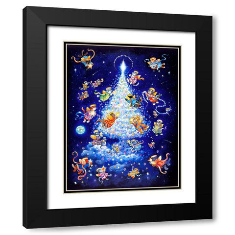 The Star Tree - Rectangle Black Modern Wood Framed Art Print with Double Matting by Bell, Bill