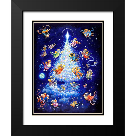 The Star Tree - Rectangle Black Modern Wood Framed Art Print with Double Matting by Bell, Bill