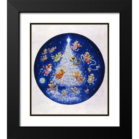 The Star Tree - Circle Black Modern Wood Framed Art Print with Double Matting by Bell, Bill
