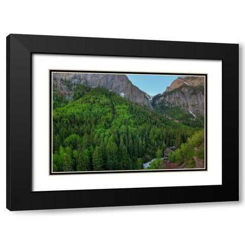 A Mountain Of Green Black Modern Wood Framed Art Print with Double Matting by Sherrell, Bill