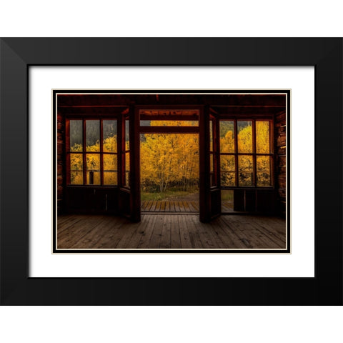 A Rainy Day At The Historic Ashcroft Hotel Black Modern Wood Framed Art Print with Double Matting by Sherrell, Bill