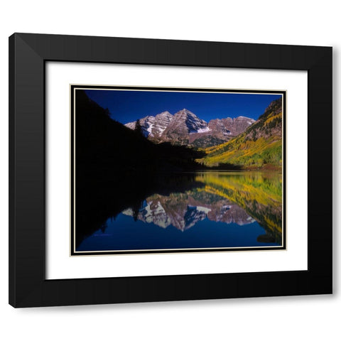 Autumn Majesty At Maroon Bells Black Modern Wood Framed Art Print with Double Matting by Sherrell, Bill
