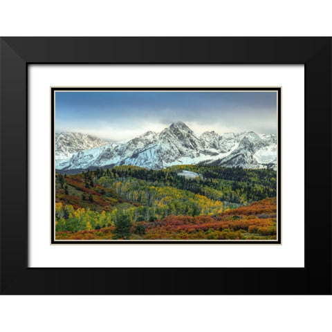 Autumn Prelude At Mount Sneffels Black Modern Wood Framed Art Print with Double Matting by Sherrell, Bill