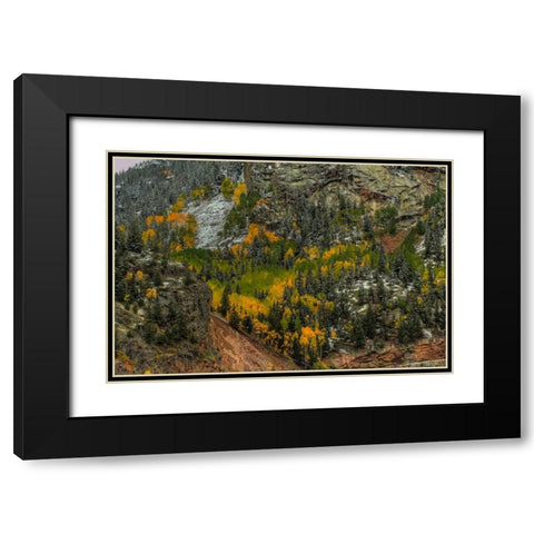 Autumn Wall Black Modern Wood Framed Art Print with Double Matting by Sherrell, Bill