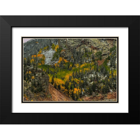 Autumn Wall Black Modern Wood Framed Art Print with Double Matting by Sherrell, Bill