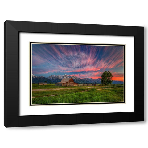 Beneath Teton Glory Black Modern Wood Framed Art Print with Double Matting by Sherrell, Bill