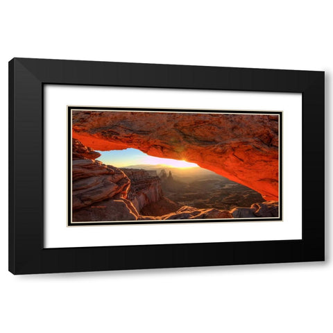 Fiery Sunrise Black Modern Wood Framed Art Print with Double Matting by Sherrell, Bill