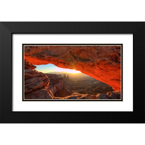 Fiery Sunrise Black Modern Wood Framed Art Print with Double Matting by Sherrell, Bill