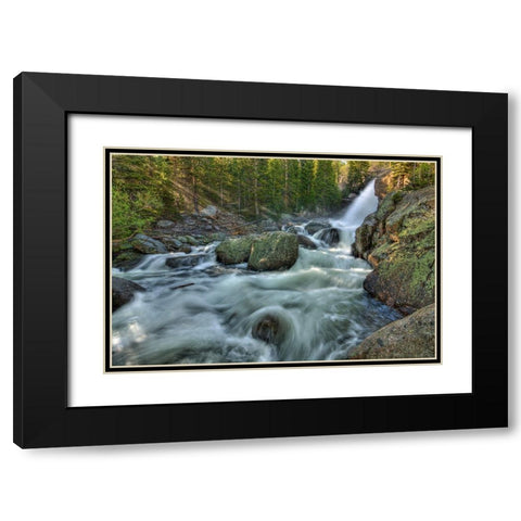 First Rays Over Alberta Falls Black Modern Wood Framed Art Print with Double Matting by Sherrell, Bill