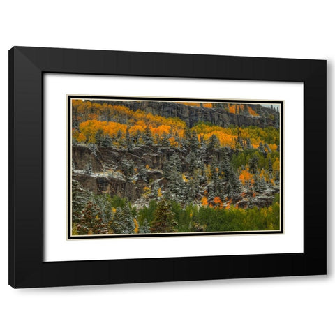 Ledges Of Gold Black Modern Wood Framed Art Print with Double Matting by Sherrell, Bill