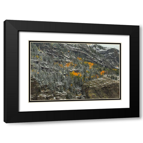 Mountain Lace And Autumn Pockets Black Modern Wood Framed Art Print with Double Matting by Sherrell, Bill