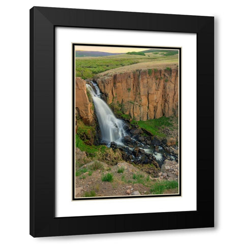 North Clear Creek Falls Black Modern Wood Framed Art Print with Double Matting by Sherrell, Bill
