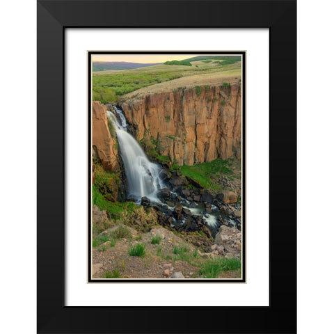North Clear Creek Falls Black Modern Wood Framed Art Print with Double Matting by Sherrell, Bill