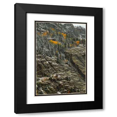 Outlines And Color Slivers Black Modern Wood Framed Art Print with Double Matting by Sherrell, Bill