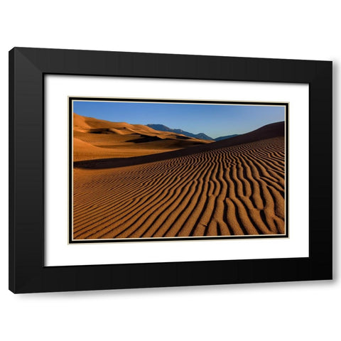 Pebble On A Sand Dune Black Modern Wood Framed Art Print with Double Matting by Sherrell, Bill