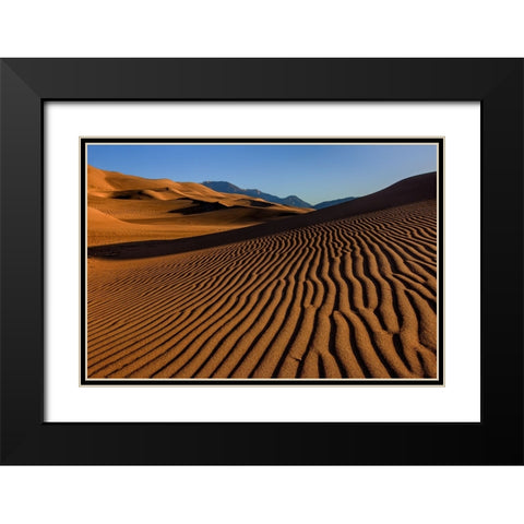 Pebble On A Sand Dune Black Modern Wood Framed Art Print with Double Matting by Sherrell, Bill