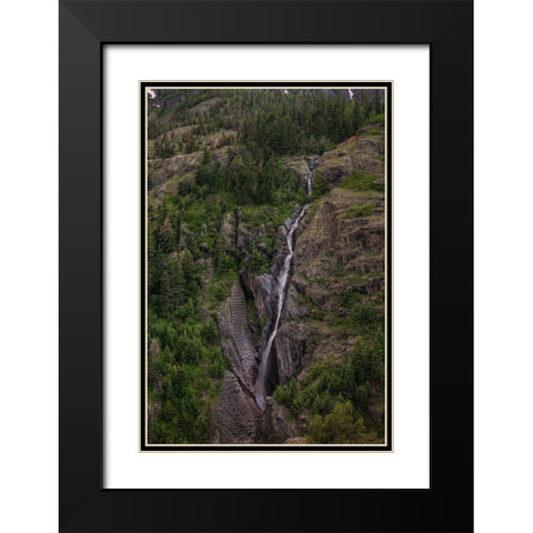 Ribbon Falls Black Modern Wood Framed Art Print with Double Matting by Sherrell, Bill