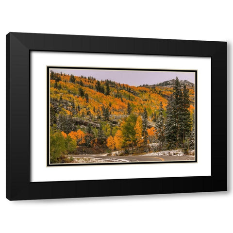 Switchback Autumn Black Modern Wood Framed Art Print with Double Matting by Sherrell, Bill