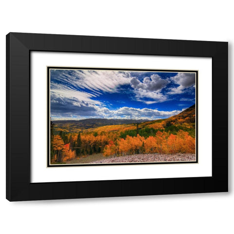 Aspen Wildfire At Ohio Pass Black Modern Wood Framed Art Print with Double Matting by Sherrell, Bill
