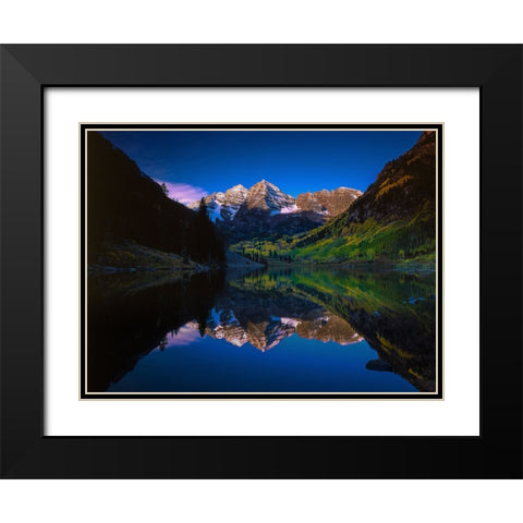 Autumn At Maroon Bells Black Modern Wood Framed Art Print with Double Matting by Sherrell, Bill