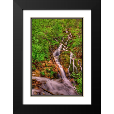 Waterfalls In Paradise Black Modern Wood Framed Art Print with Double Matting by Sherrell, Bill