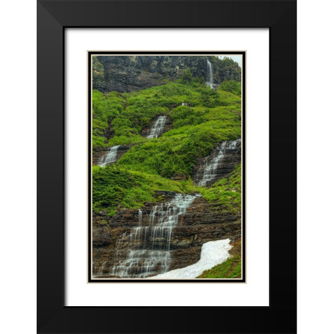Waterfalls Black Modern Wood Framed Art Print with Double Matting by Sherrell, Bill