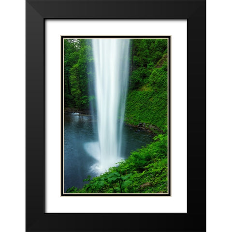 Beauty Behind A Waterfall Black Modern Wood Framed Art Print with Double Matting by Sherrell, Bill