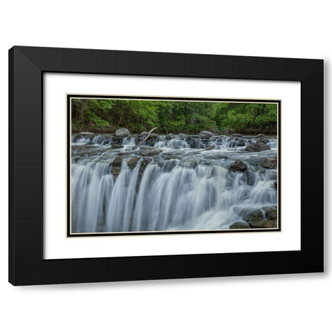 Cascades Black Modern Wood Framed Art Print with Double Matting by Sherrell, Bill