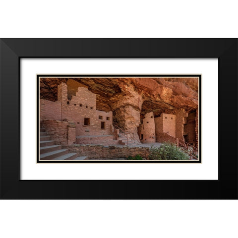 Cliff Dwellings in Manitou Springs Colorado Black Modern Wood Framed Art Print with Double Matting by Sherrell, Bill