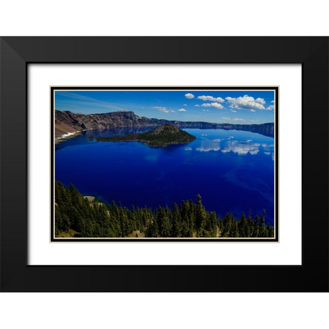 Crater Lake 1 Black Modern Wood Framed Art Print with Double Matting by Sherrell, Bill