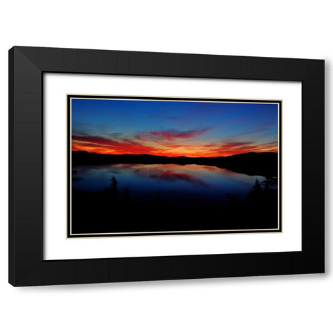 Dawn At Crater Lake 2 Black Modern Wood Framed Art Print with Double Matting by Sherrell, Bill