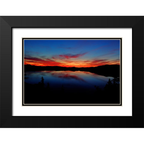 Dawn At Crater Lake 2 Black Modern Wood Framed Art Print with Double Matting by Sherrell, Bill