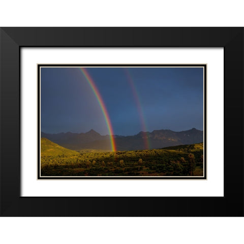 Double Rainbow Over Mount Sneffels 1 Black Modern Wood Framed Art Print with Double Matting by Sherrell, Bill