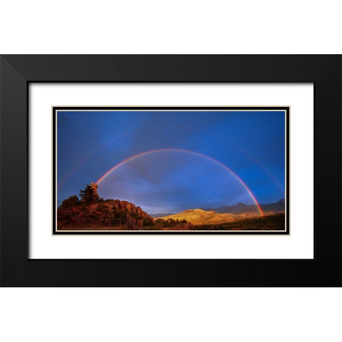 Double Rainbow Over Mount Sneffels 2 Black Modern Wood Framed Art Print with Double Matting by Sherrell, Bill