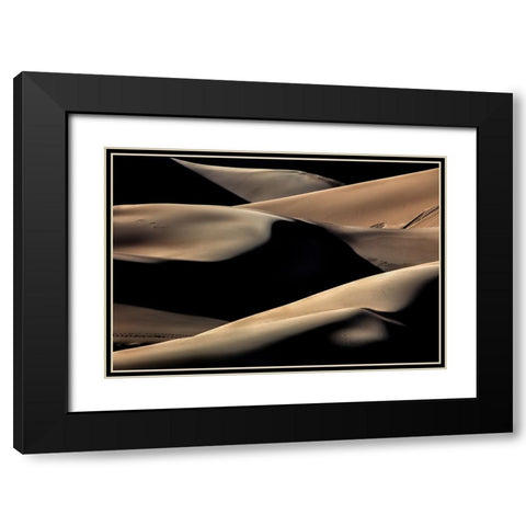 Dune Patterns 1 Black Modern Wood Framed Art Print with Double Matting by Sherrell, Bill
