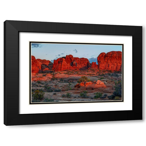 Glowing Rocks Black Modern Wood Framed Art Print with Double Matting by Sherrell, Bill