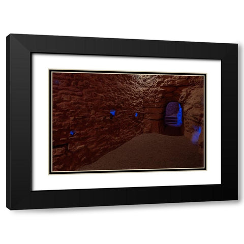 Inside a Puebloan Cliff Dwelling Black Modern Wood Framed Art Print with Double Matting by Sherrell, Bill