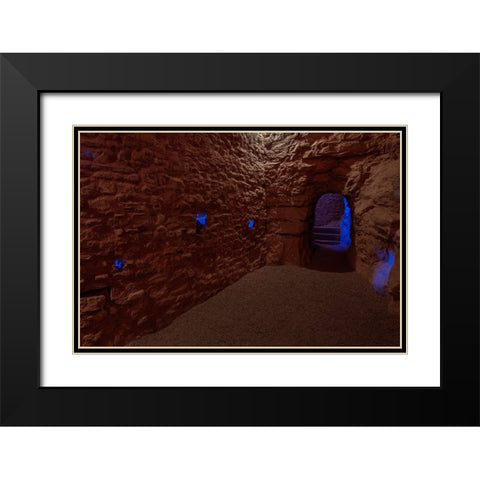 Inside a Puebloan Cliff Dwelling Black Modern Wood Framed Art Print with Double Matting by Sherrell, Bill