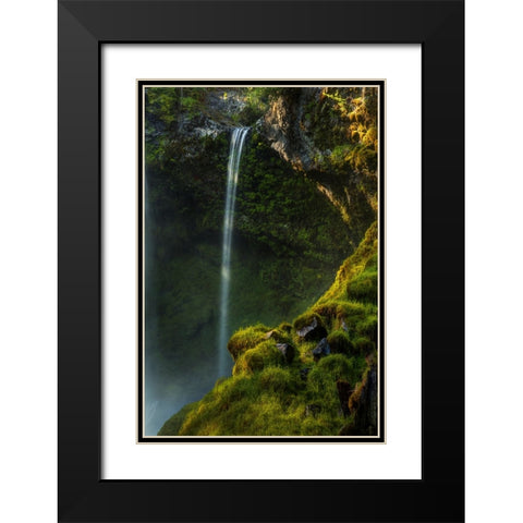Ribbon Falls Black Modern Wood Framed Art Print with Double Matting by Sherrell, Bill