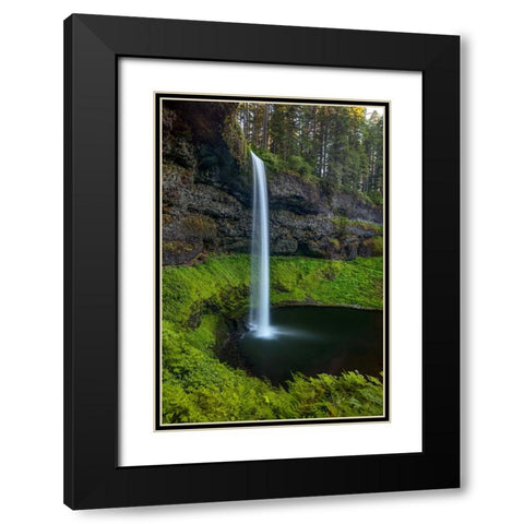 Silver Falls-Oregon 1 Black Modern Wood Framed Art Print with Double Matting by Sherrell, Bill